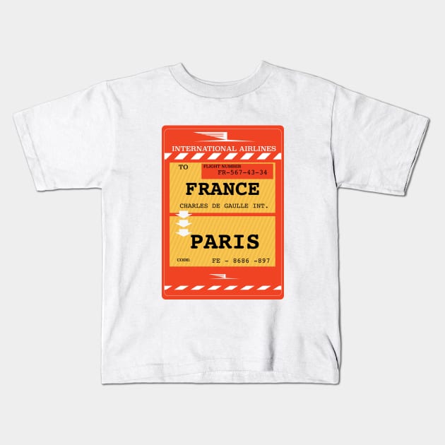 France, Paris vintage ticket Kids T-Shirt by nickemporium1